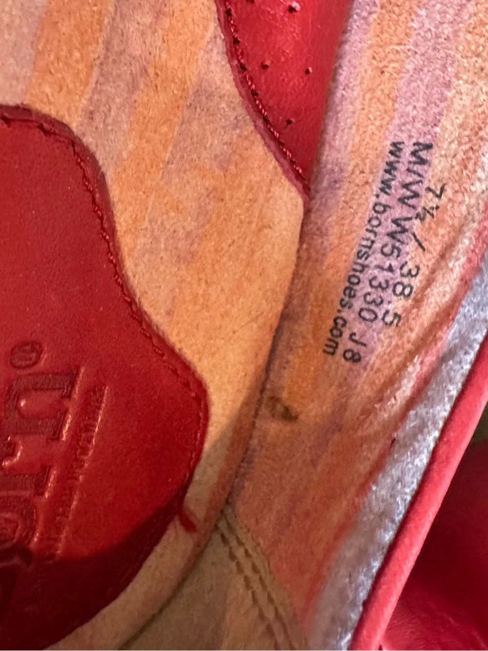 Born Red Leather Mary Jane Flats Size 7.5